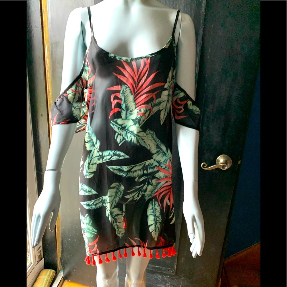 Swimsuit Coverup Beach Wear  Sheer Dress Bikini Dress size Large